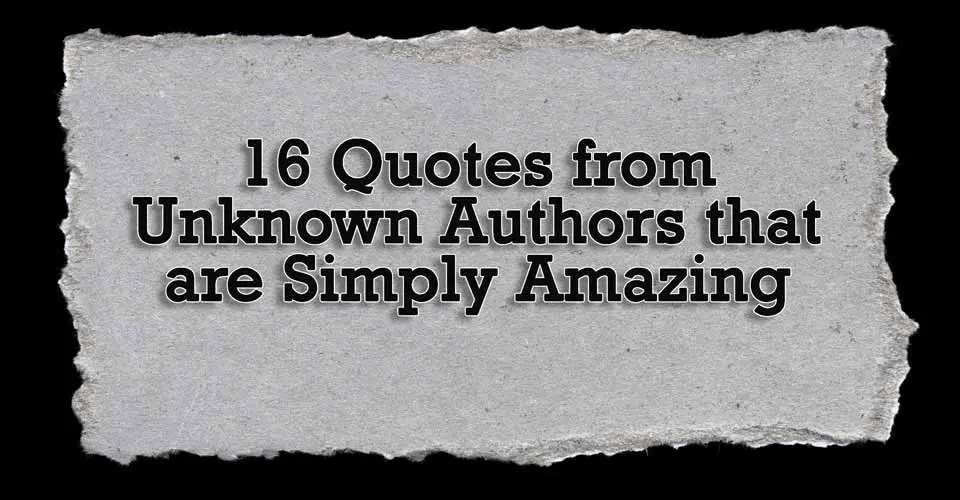 16 Quotes  from Unknown  Authors that are Simply Amazing