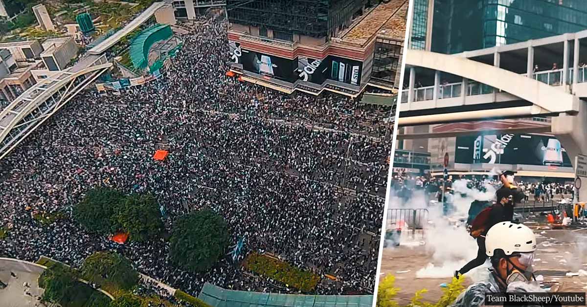 Drone Footage Shows As Many As Two Million Protesters Hitting The Streets Of Hong Kong To Stop A Controversial Government Bill