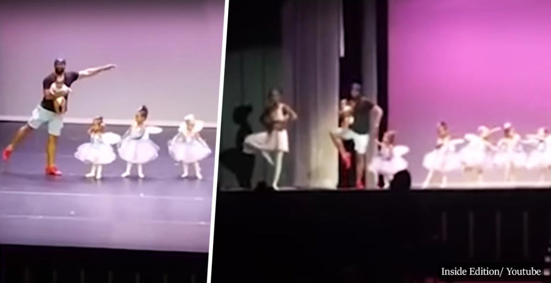 Supportive Father Gets On Stage To Dance Ballet With His Daughter