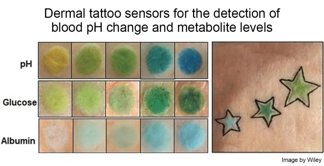 Sensing with your skin - new dermal tattoo sensor technology to detect changes in blood pH and metabolite levels