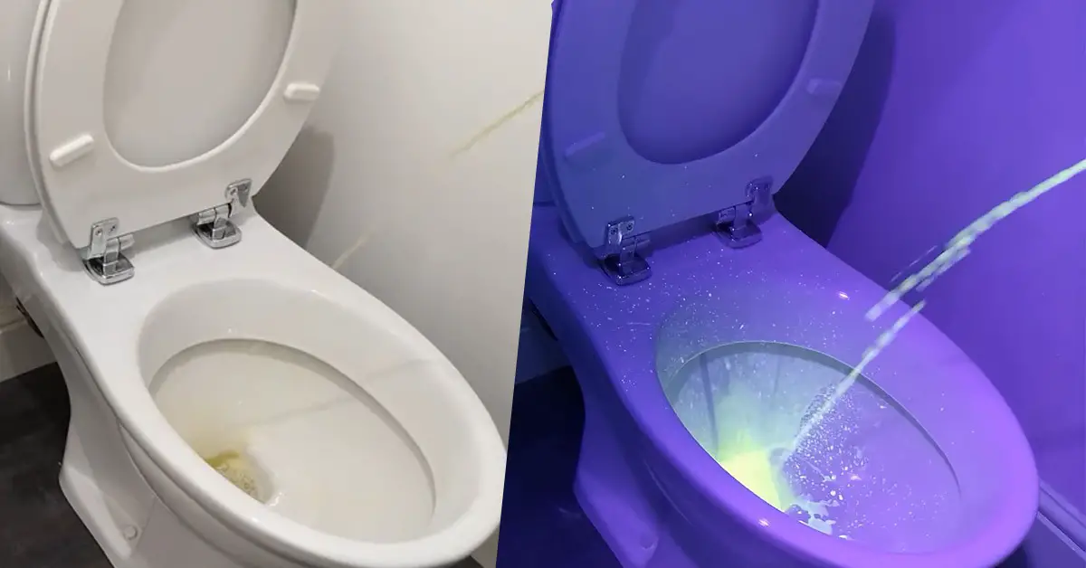 Ultraviolet light shows the true effects of peeing while standing