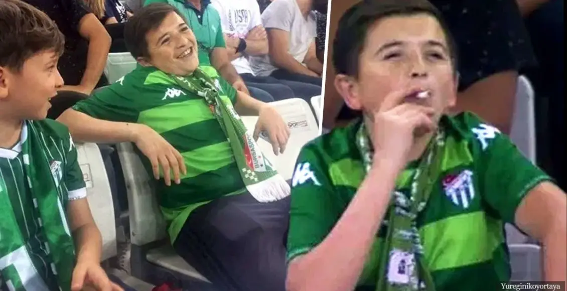 The ‘kid’ that got caught smoking on camera at a Turkish football game is actually 36