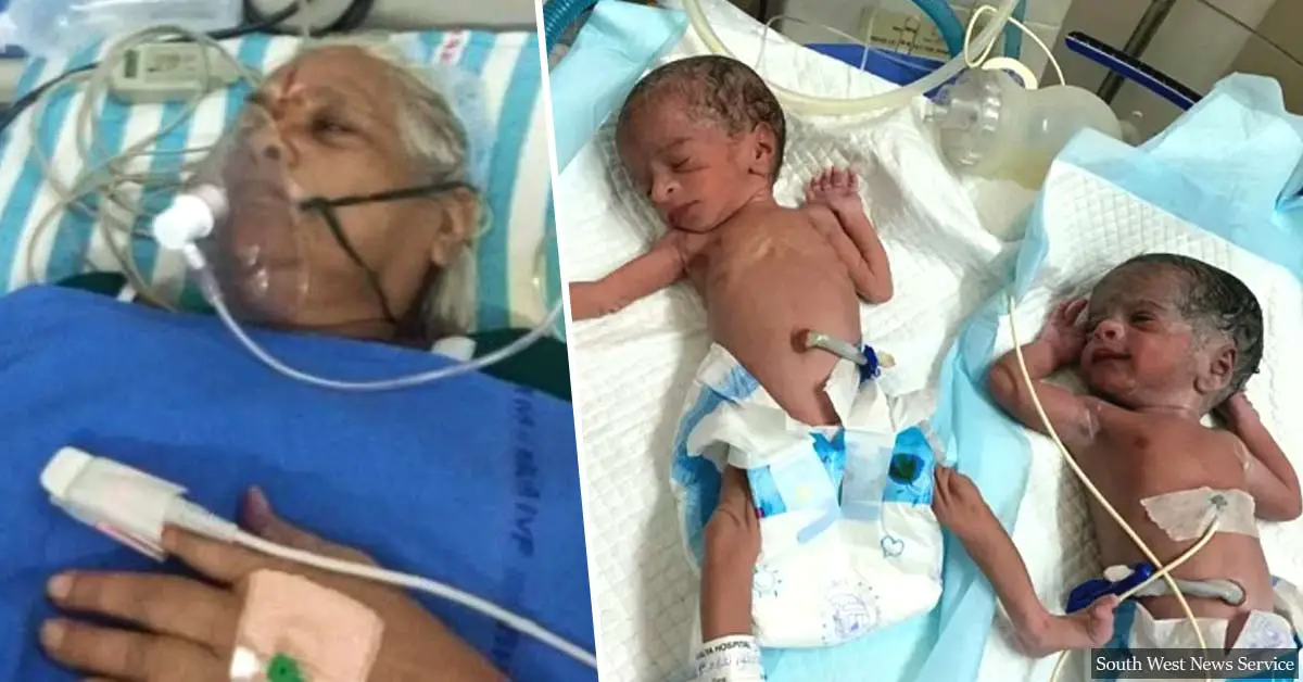 A woman well over 70 became the world's oldest mother after almost 60 years of waiting to start a family