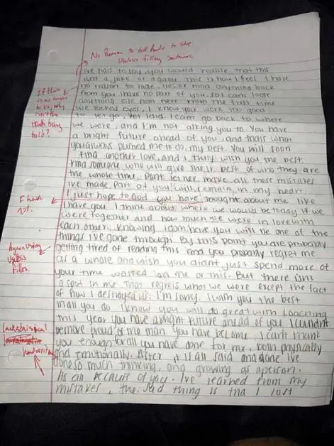 Guy sends back cheating ex-girlfriend's apology letter GRADED