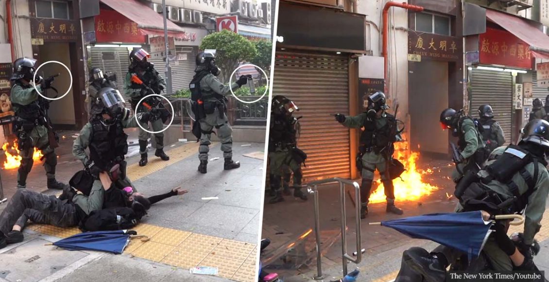 Hong Kong Protester Shot By a Prolice Officer at Point-Blank Range