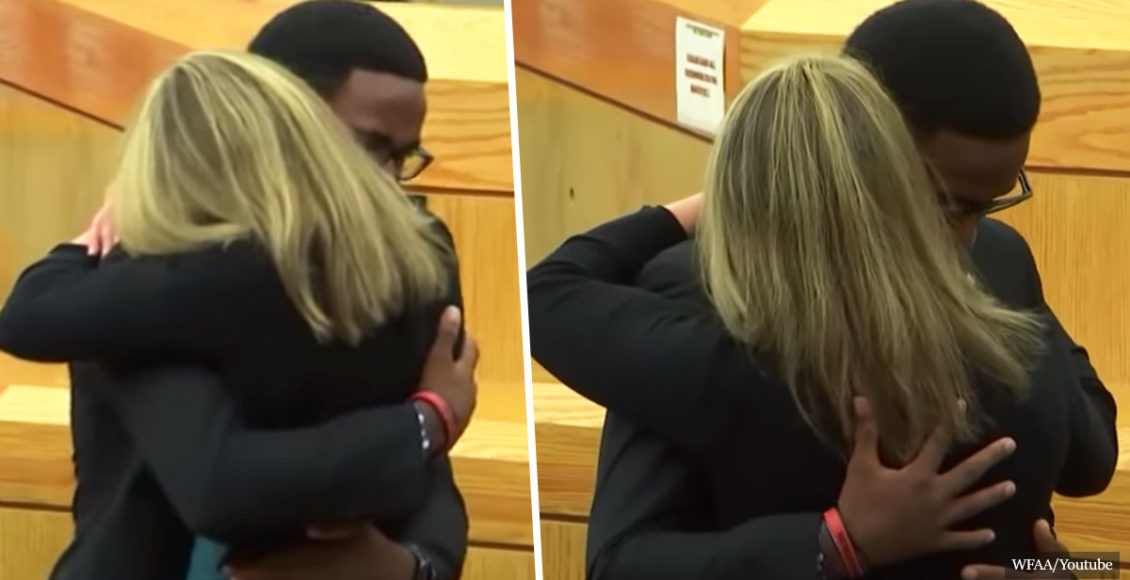 Man asks to hug woman who killed his brother: "I Forgive You." "I Love You." "Give Your Life to Christ."