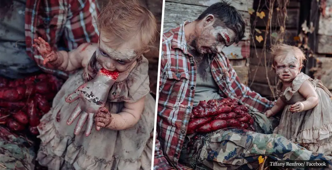 Mom turns her baby into a zombie for Halloween photoshoot
