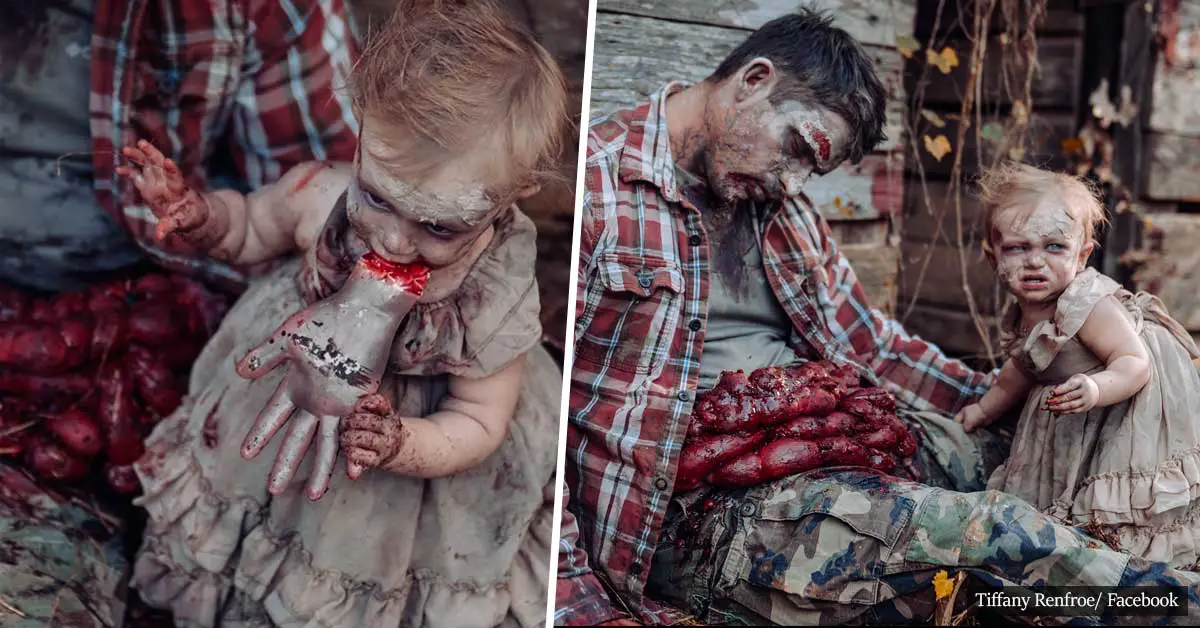 Mom turns her baby into a zombie for Halloween photoshoot