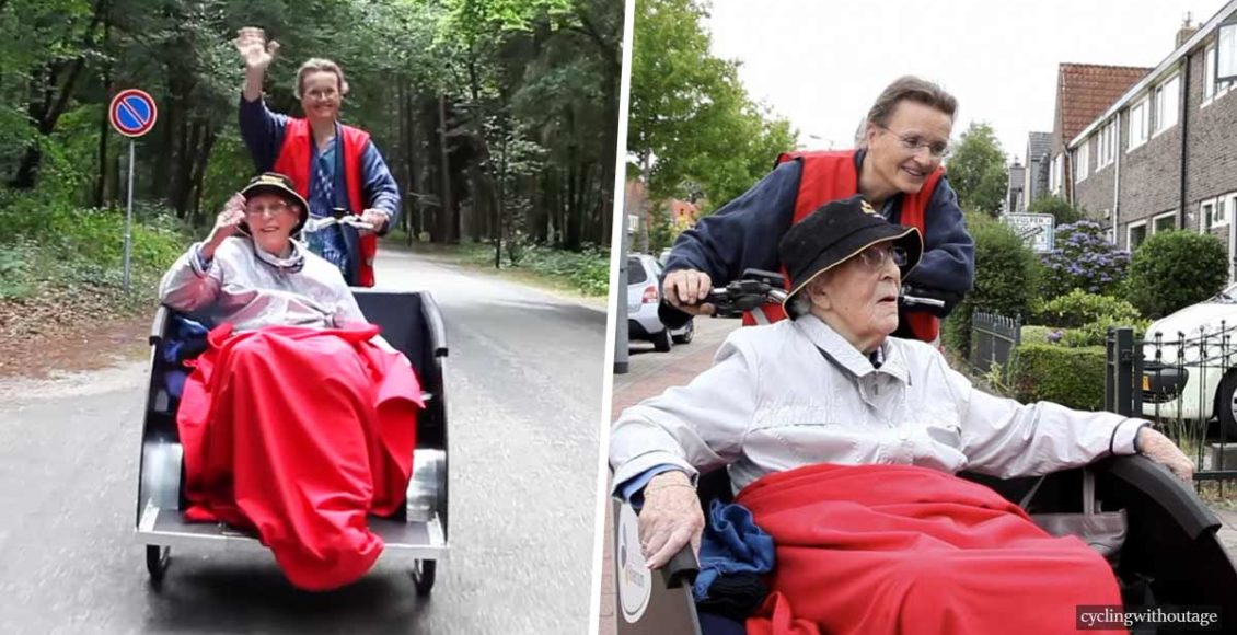 Volunteers take seniors on rickshaw rides to get them into nature