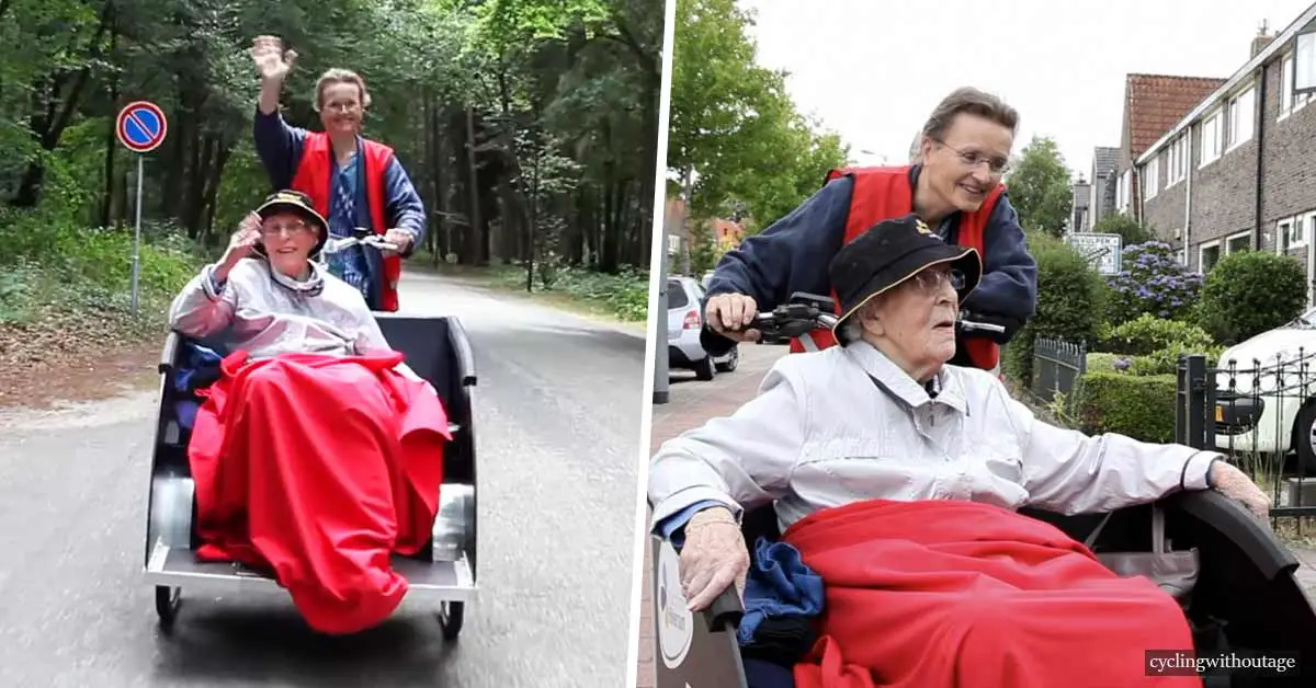 Volunteers take seniors on rickshaw rides to get them into nature