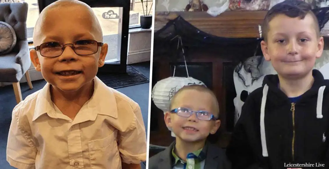 7-year-old boy shaves his head to support his cancer battling friend
