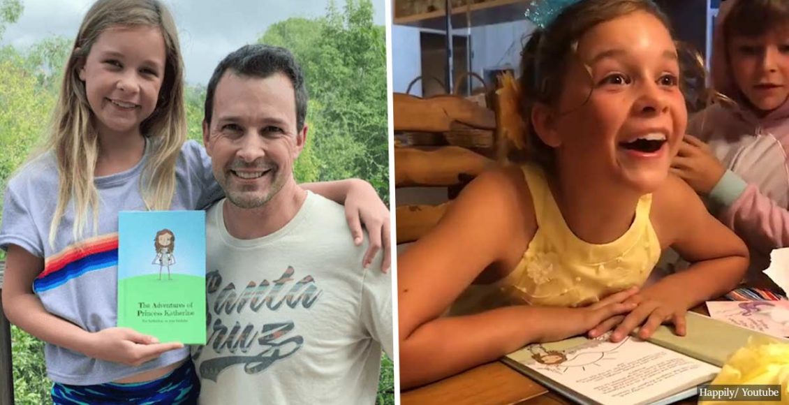 Loving dad makes the sweetest birthday surprise! He turns daughter’s favorite bedtime story into a real book.