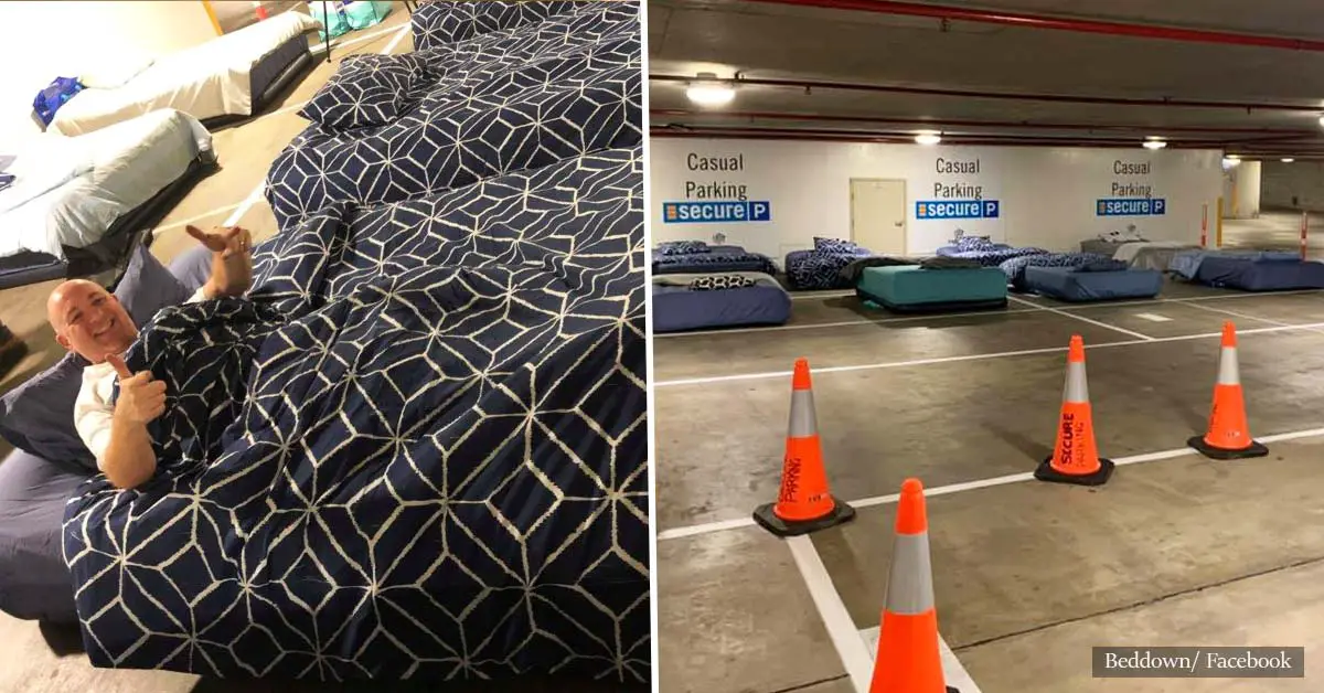Parking lot transformed into a safe haven for the homeless at night