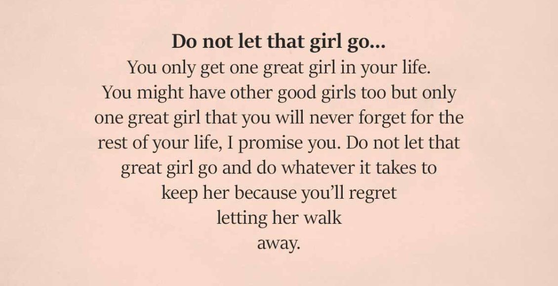 You will regret losing HER till the rest of your life