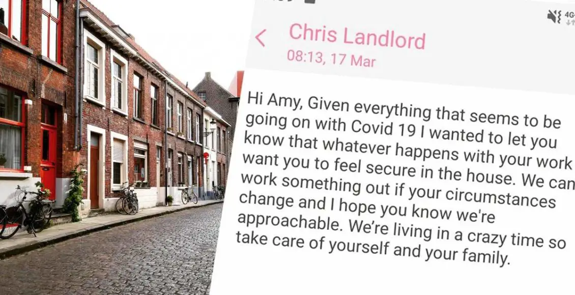Heartwarming landlord's message to tenant gives an example of humanity in times of isolation