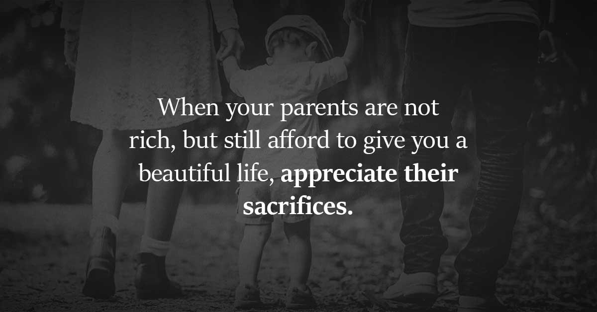 To the parents who are always giving their children everything, even when they have nothing: Thank you!