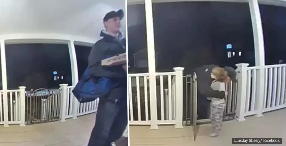 Toddler Gives Pizza Delivery Man A Hug Not Knowing He'd Just Lost His Daughter
