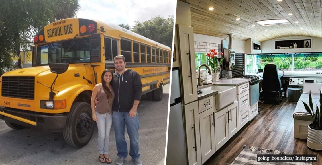 This couple turned an old school bus into a lovely house on wheels
