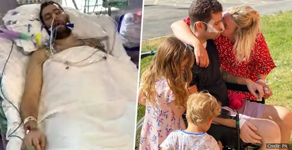 Father-of-two miraculously survives coronavirus after 30 days on a ventilator, double pneumonia, sepsis, heart failure, and two strokes