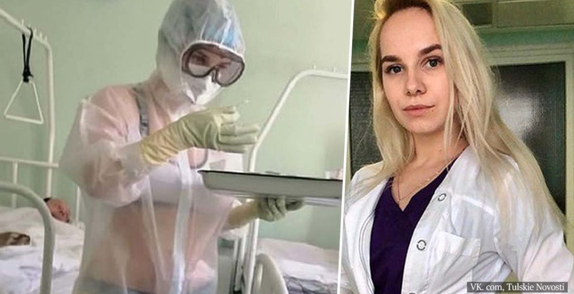 Russian nurse disciplined for wearing nothing but underwear beneath her see-through gown