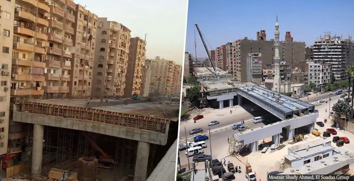 The Egyptian government is constructing a highway right in the middle of a residential area