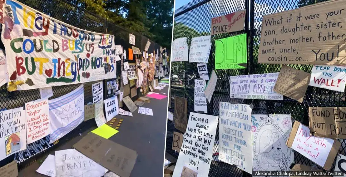 BLM protesters turn White House fencing into a giant monument to racial justice