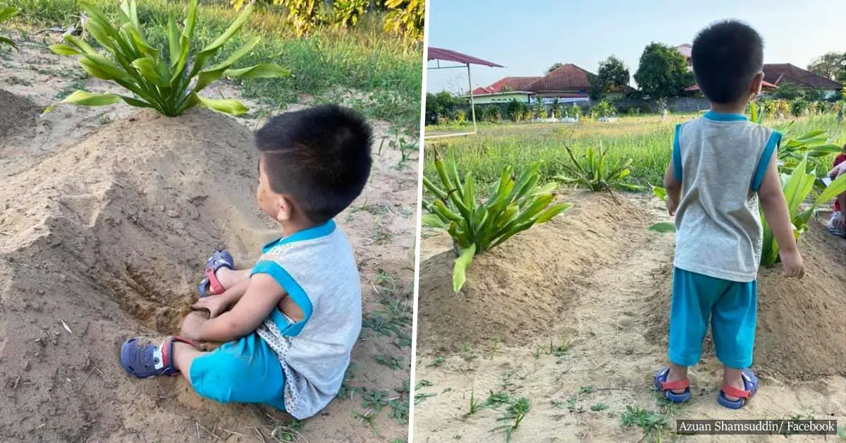 Child refuses to leave parents' grave without knowing they are gone forever