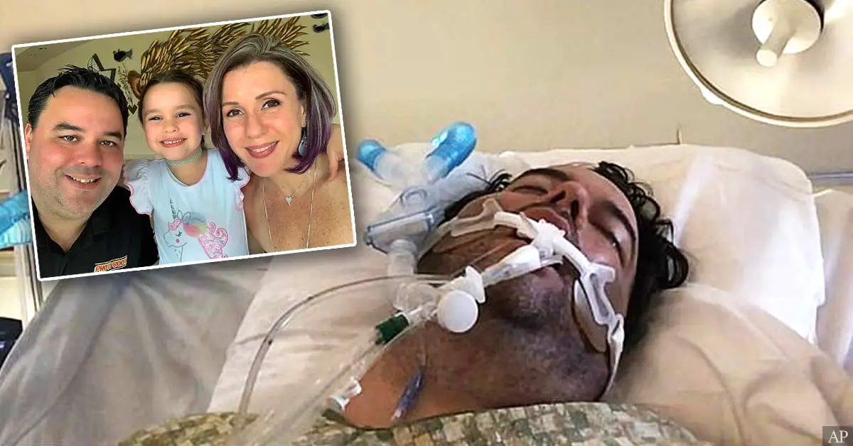 Dad fighting for survival after 'son went out with friends without a mask'