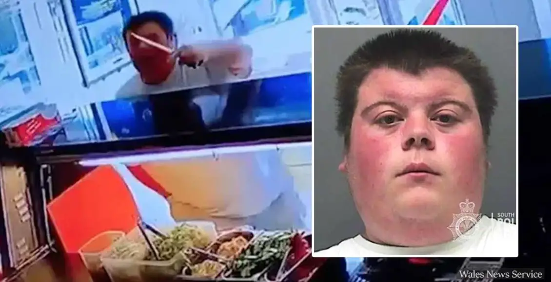 "Give me my f***ing chips!" Man with knife threatens to "cut" takeaway staff over a bag of chips