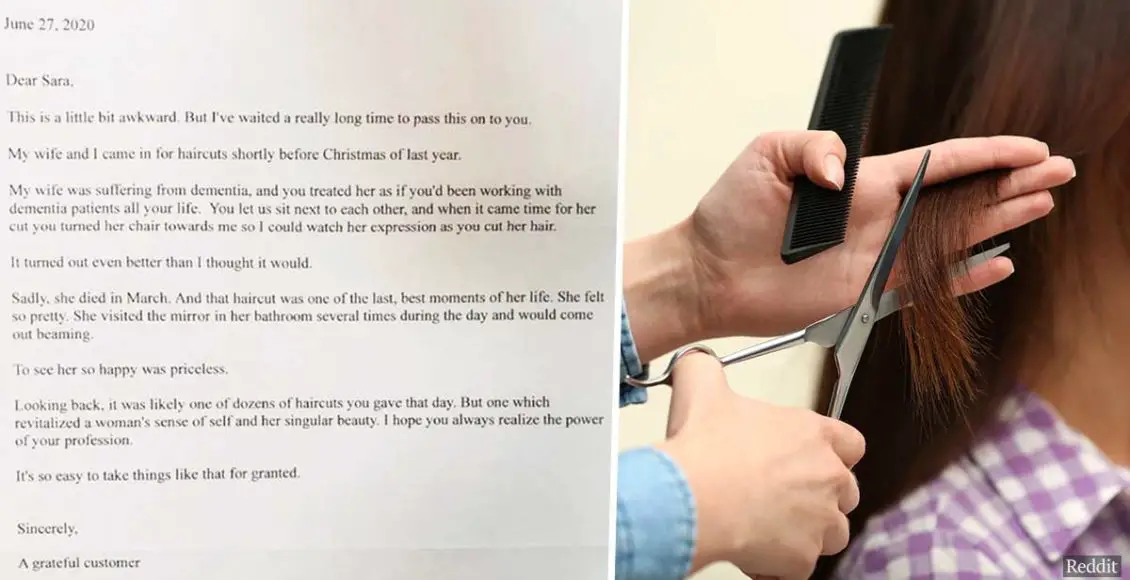 Grieving husband sends heartbreaking letter to hairdresser after his wife passes away