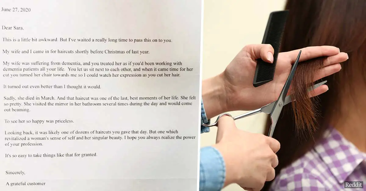 Grieving husband sends heartbreaking letter to hairdresser after his wife passes away