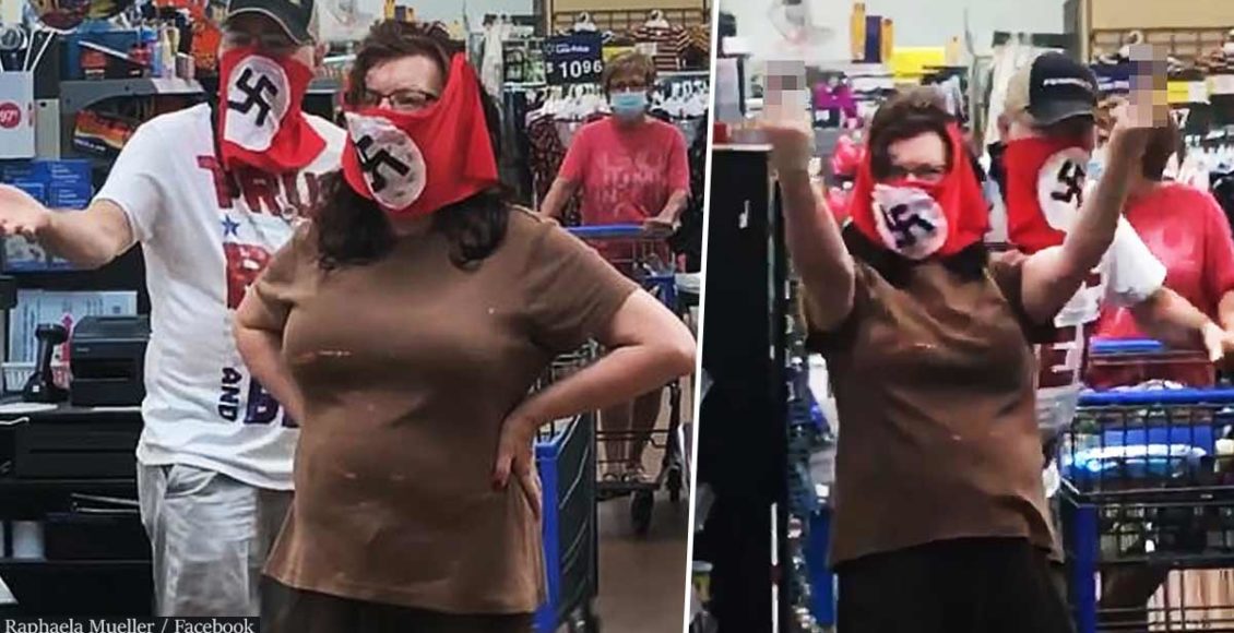 Minnesota couple banned from Walmart after wearing swastika face masks