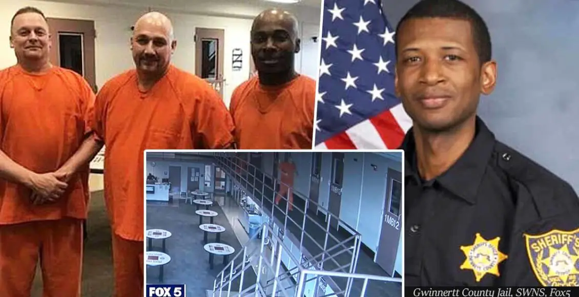 Surveillance footage shows hero inmates rushing to save their guard's life