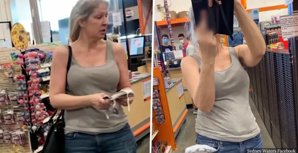 Woman declares she's "entitled" not to wear a face mask in Home Depot because she believes in "White Power"