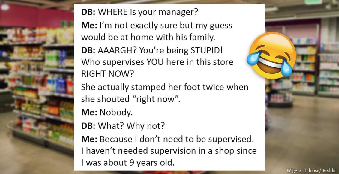 Woman with 'Karen' attitude mistakes customer for an employee, and he decides to play along