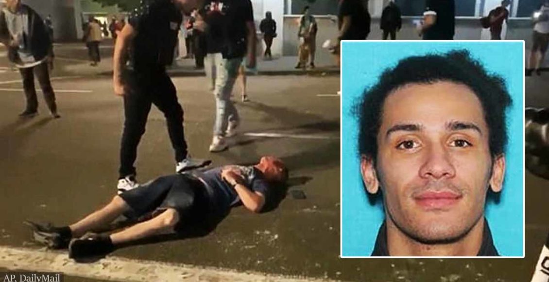 Pictured: the protester who kicked truck driver in the head is wanted by the Portland police