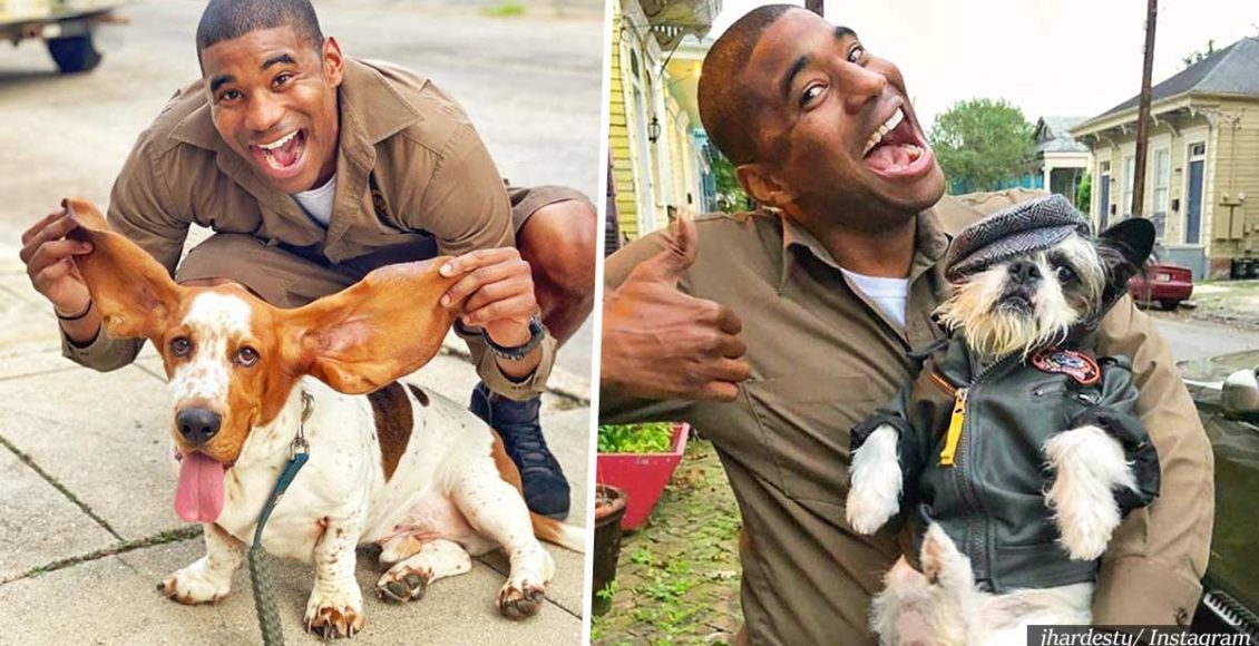 UPS driver takes adorable selfies with every dog he meets while on the job... cuteness overload!