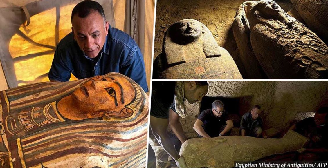 Archaeologists uncover 27 ancient wooden coffins buried for 2,500 years in Egypt in largest discovery of its kind
