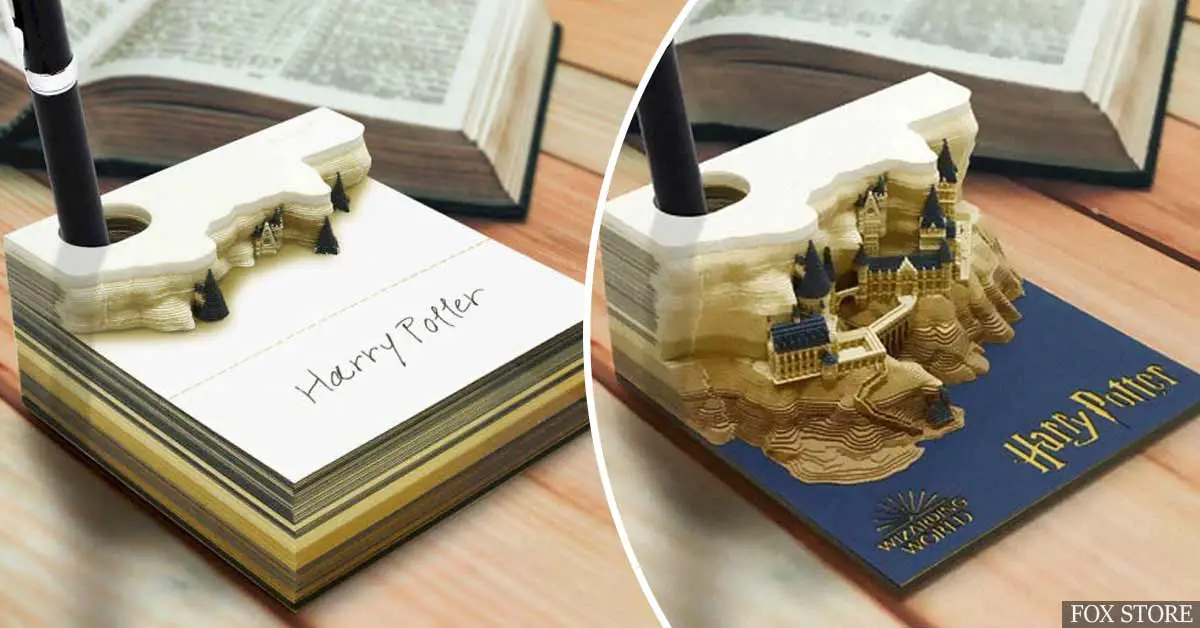 Harry Potter memo pad reveals Hogwarts as you peel its papers off
