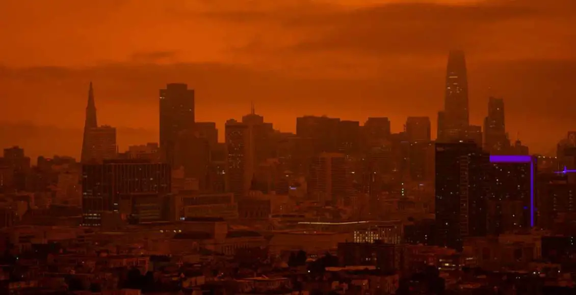 VIDEO: San Francisco skies turn orange and red as wildfires rage