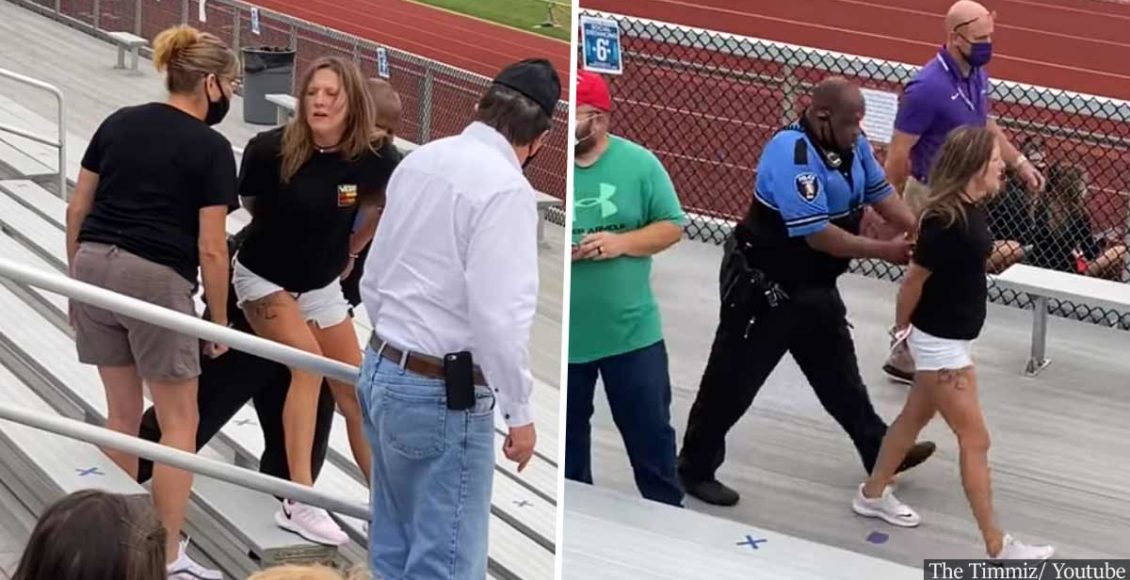 VIDEO: Woman is tased for not wearing a face mask at a school football game