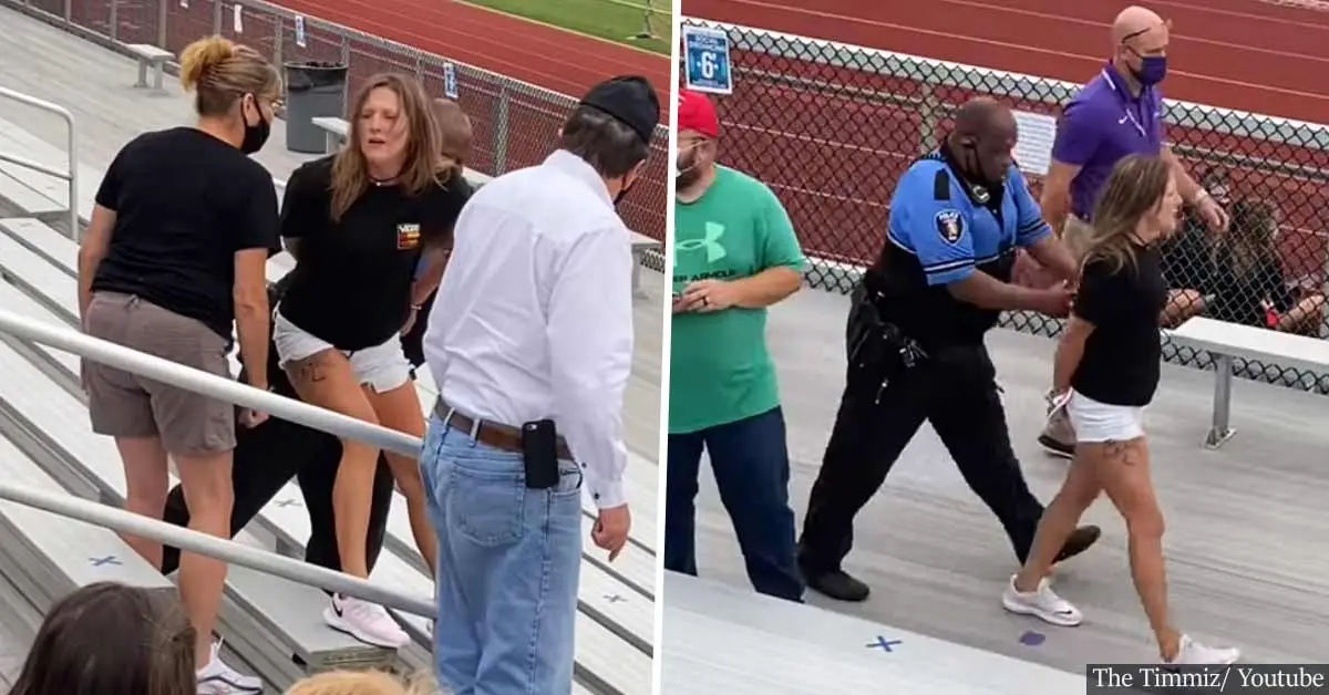 VIDEO: Woman is tased for not wearing a face mask at a school football game