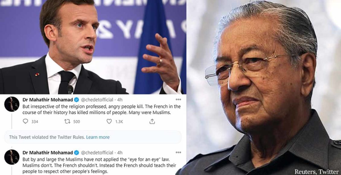 Malaysia's former PM, Mahathir Mohamad: "Muslims have a right to kill millions of French"