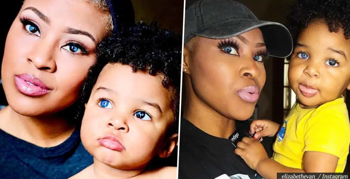 Mother and baby son with striking blue-and-black eyes are the newest social media stars
