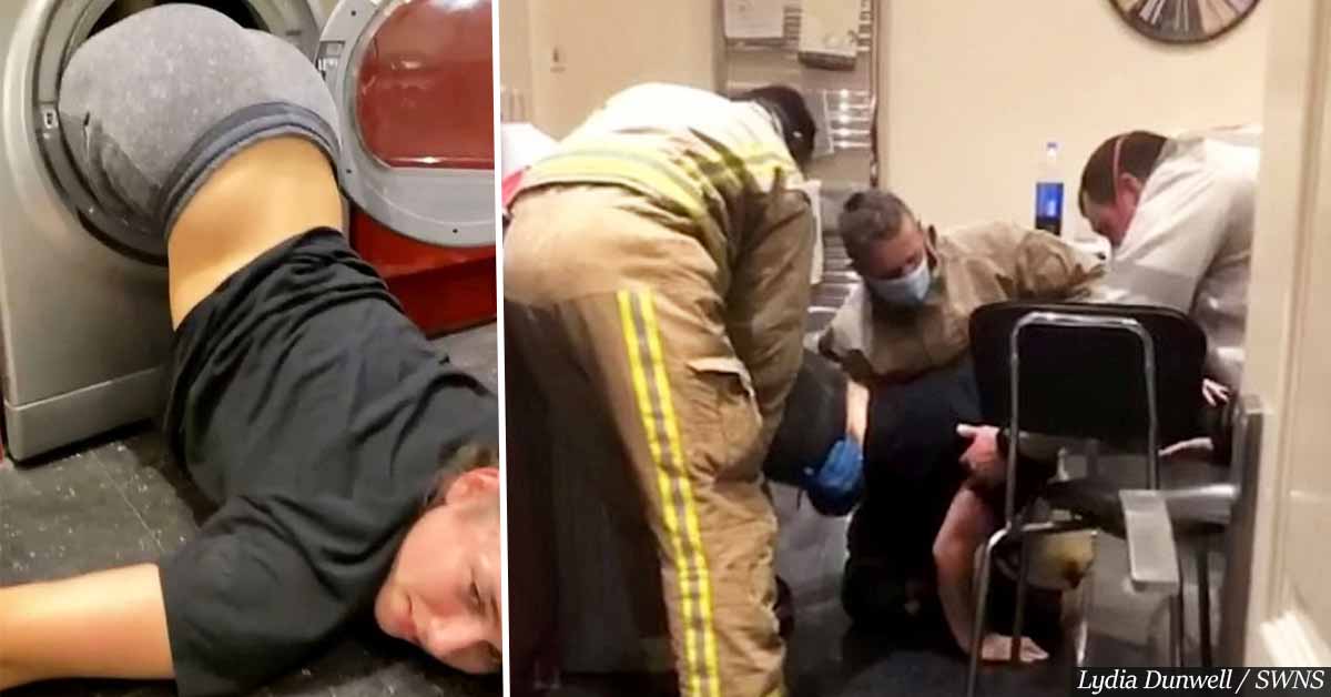 Students call firefighters to rescue drunk housemate stuck in dryer