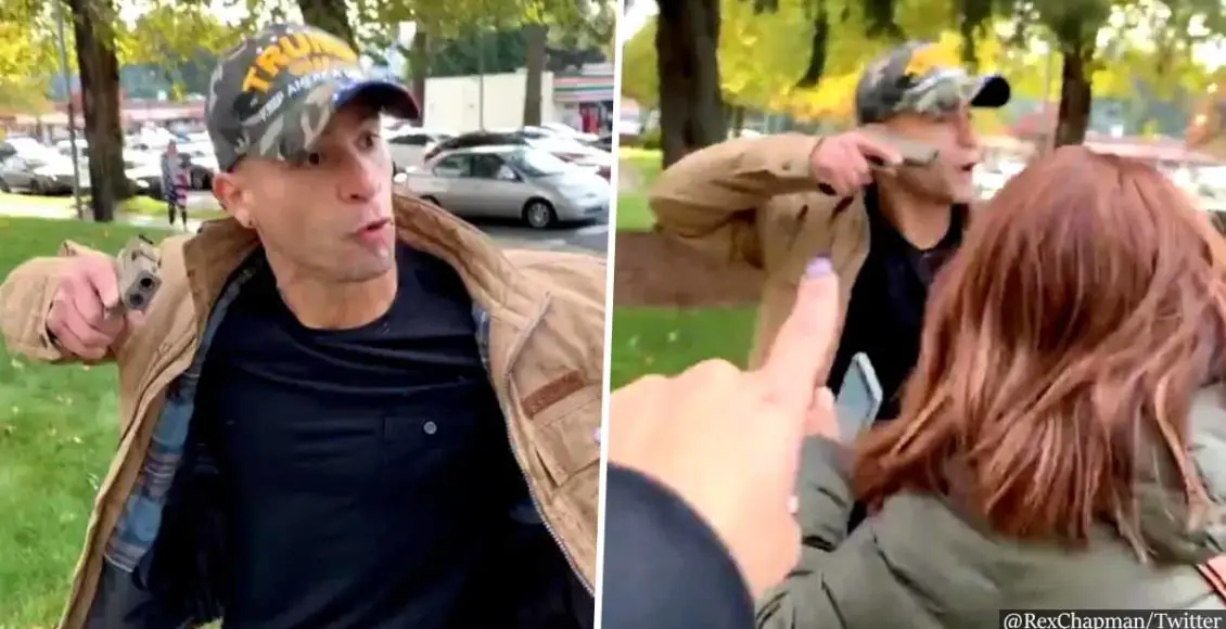 VIDEO: Trump Supporter Pulls Gun On Teenage Girls After He Got Splashed With Water