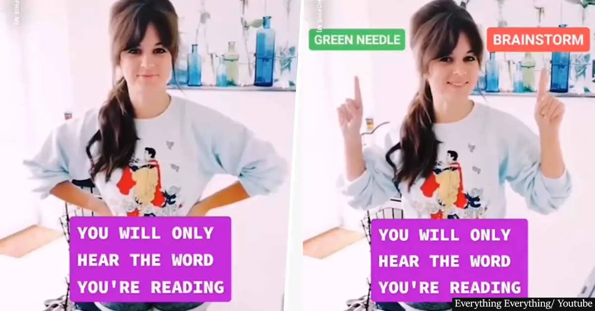 Viral video has people stunned whether it says 'brainstorm' or 'green needle'... Or maybe both
