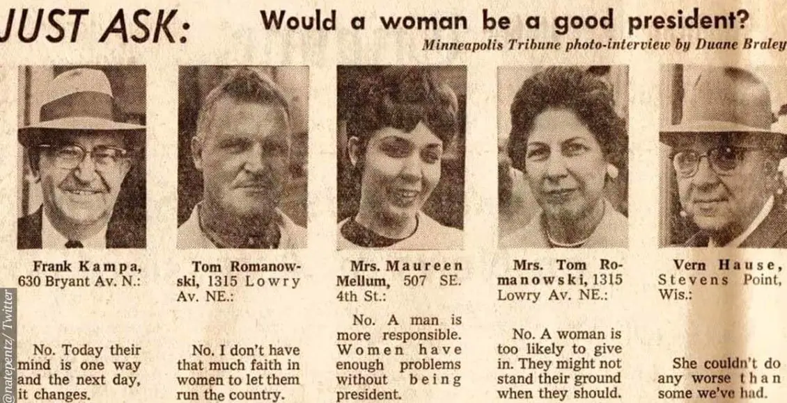1963 newspaper goes viral due to a man's answer to 'Would a woman be a good president?'