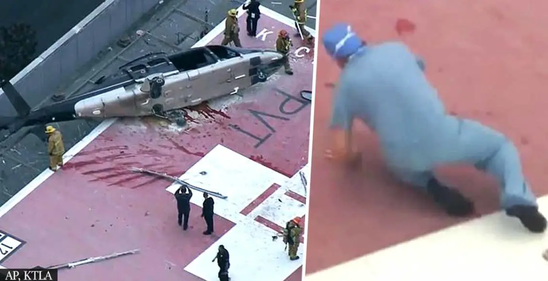 Donor heart dropped on floor by medic moments after helicopter delivering it crashes on the hospital’s roof