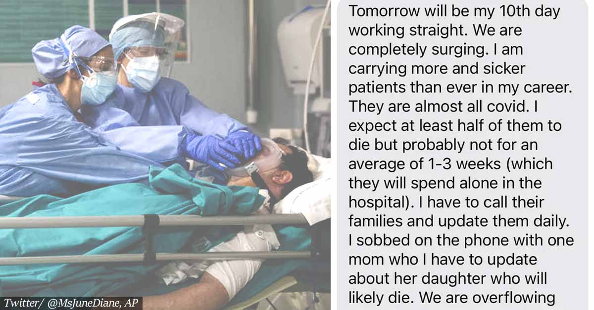 Heartbreaking Text From A COVID Doctor Is Going Viral Afer June Diane Raphael Shared It on Twitter